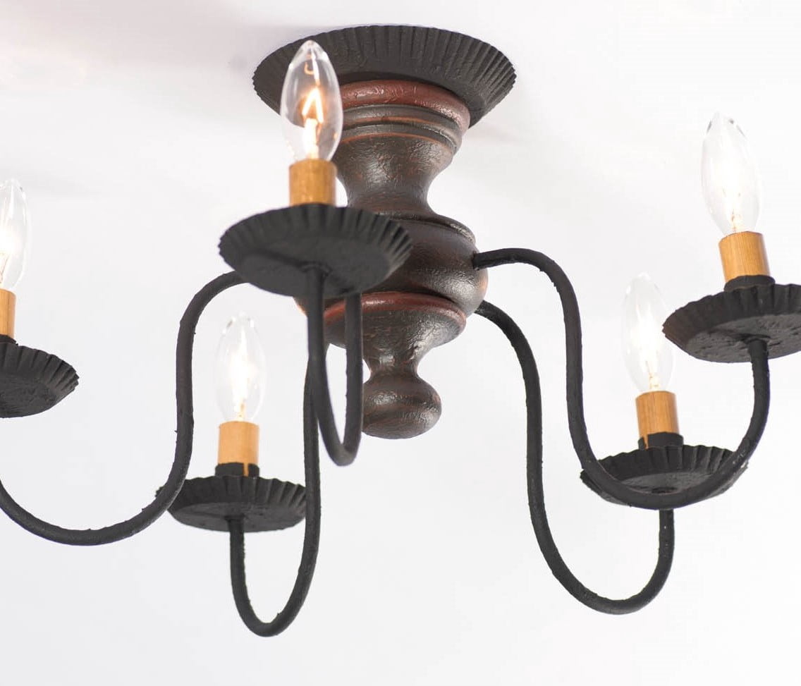 Irvins Country Tinware Irvin's Country Tinware Thorndale Ceiling Light Espresso & Salem Brick