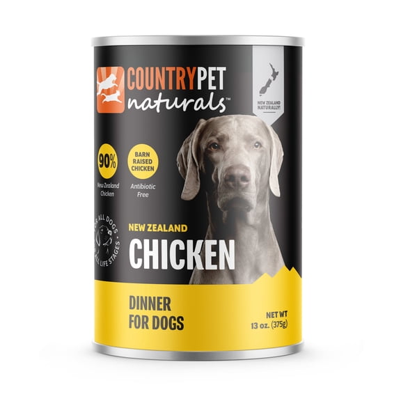 CountryPet Naturals New Zealand Chicken Dog Food 13 oz Cans - Tray 9 Cans