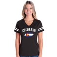 thumbnail image 1 of Womens Colorado Flag Football V-Neck T-Shirt, 1 of 5