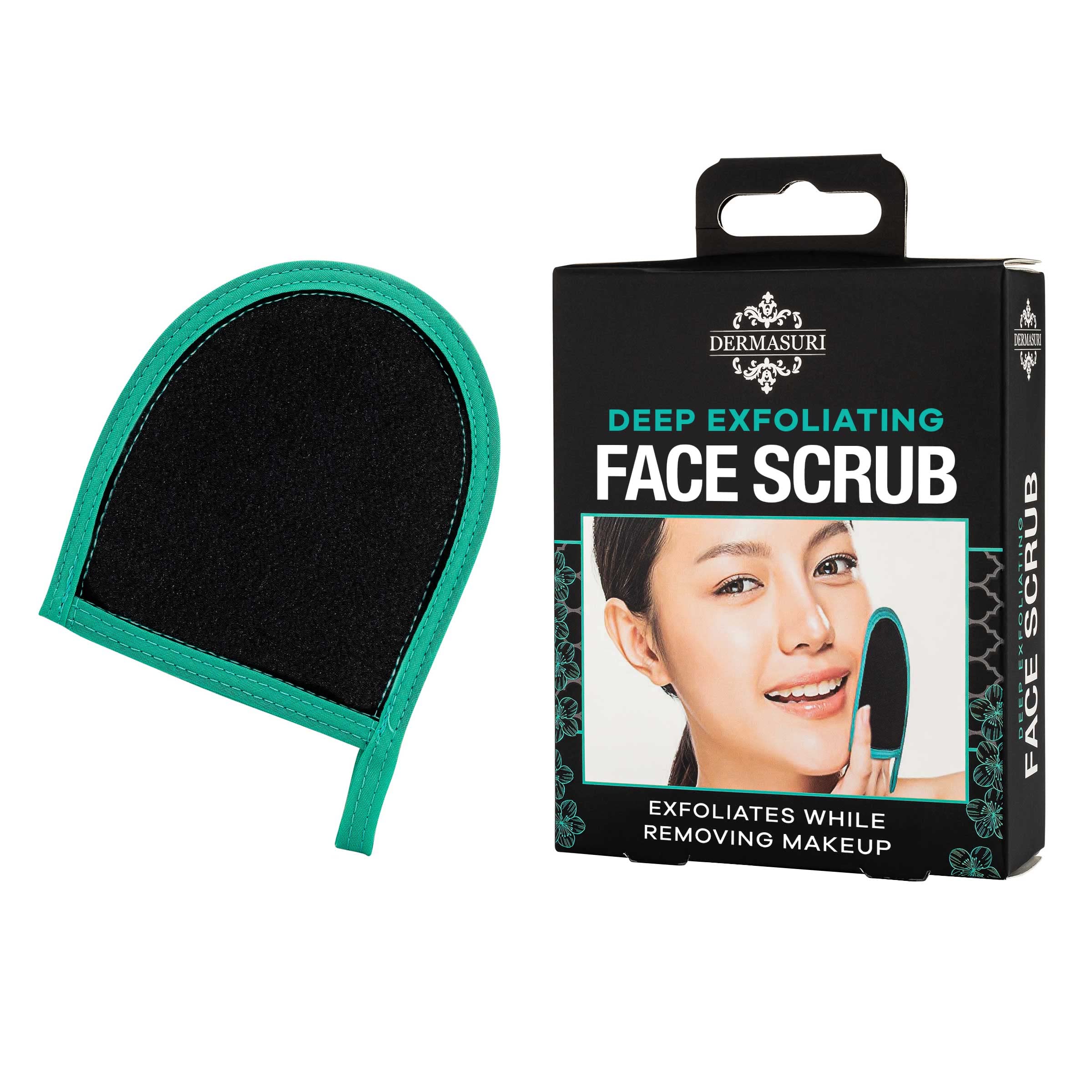 Dermasuri Deep Exfoliating Face Scrub and Body Scrub Mitt Facial