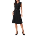 thumbnail image 4 of INSPIRE CHIC Women's Sleeveless Dress V Neck Elegant Cocktail Party A Line Dresses XL Black, 4 of 5