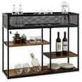 thumbnail image 1 of Gymax 4-Tier Console Table w/ Wire Basket Narrow Sofa Table w/ shelf Industrial Bookcase, 1 of 10