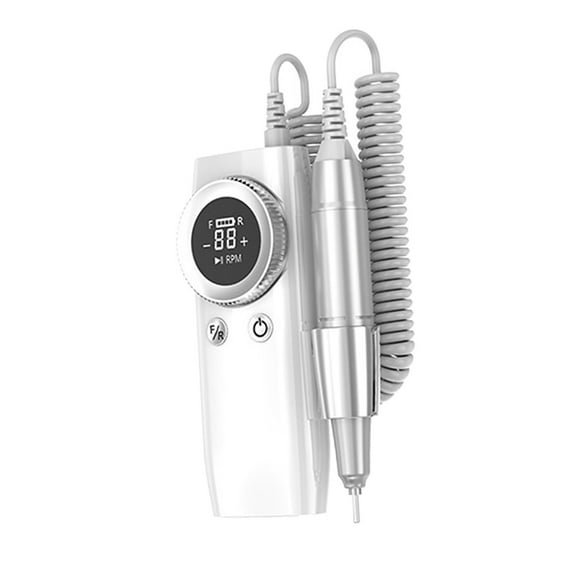 Nail File Machine 36W Low Noise Aluminum Alloy Easy to Use USB Rechargeable white