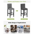 thumbnail image 3 of Black Morocco Bar Stool Covers Set of 6, Abstract Modern Geometric Textured Stretch Washable Bar Chair Covers with Backs, Removable Pub Counter Height Chair Cover for Kitchen Dining Room Cafe, 3 of 7