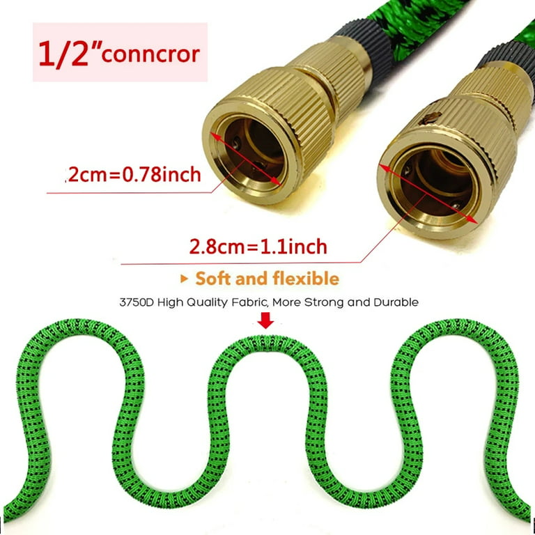 Garden Water Hose Magic Hose Expandable Double Metal Connector High  Pressure Pvc Reel Magic Water Pipes for Garden Farm Irrigation Car Wash 