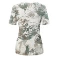thumbnail image 2 of Qiopertar T-Shirts d'Été Mode Décontractée Col Rond Imprimé Manches Courtes Blouse Confortable pour Femmes Grandes Économies de Vacances! Offres de la Semaine Liquidation, 2 of 3
