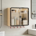 thumbnail image 5 of Bathroom Wall Mounted Storage Cabinet with Double Doors and Pegboard Organizer for Easy Access - Multifunctional Space Saver for Vanity, Shower, Kitchen, Garage, and Laundry Room, 5 of 6
