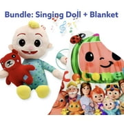 Cocomelon Bundle Singing Doll JJ Plush 8 Songs   Cocomelon Small Blanket Lightweight Baby Toddler