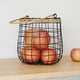 thumbnail image 4 of Cesta de almacenamiento de frutas tejida de hierro pintado con arte de hierro que se puede colgar con un asa Cesta de almacenamiento, 4 of 6