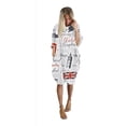thumbnail image 3 of CLOOCL Summer Pocket Dresses Newspaper Print Long Sleeve Barrel Skirt Loose Casual Shift Dress Oversized, 3 of 4
