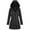 Black, variant on Voncos Winter Coat for Womens Hooded Woolen Peacoat Casual Zipper Fleece Jacket Christmas Gift