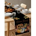 thumbnail image 3 of Table Runners 120 Inches Long Dress Scarves, Fall Pumpkins Sunflowers Farmhouse Coffee/Dining/Kitchen Table Runner for Living Room, Thanksgiving Autumn Leaves Black 13x120 Inch, 3 of 7