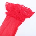 thumbnail image 3 of unbranded 2Pares Medias Altas Rojas Con Encaje Fino Para Fiestas Y Uso Cotidiano, 3 of 6