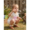 thumbnail image 5 of BemeyourBBs Newborn Baby Girls Little Sister Outfits Infant Girl Summer Clothes Waffle Knit Letter Embroidery Short Sleeve Romper and Elastic Waist Shorts Set, 5 of 9