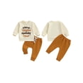 thumbnail image 3 of Aojekbee Baby Boys Pants Set, Long Sleeve Crew Neck Letters Cobweb Print Sweatshirt with Elastic Waist Sweatpants Halloween Clothes, 3 of 10