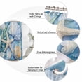 thumbnail image 3 of Beach Coastal Bathroom Shower Curtains with 12 Hooks Polyester Waterproof Shower Curtain for Stalls and Bathtubs Summer Starfish Nautical Shell Blue Decorative Bathroom Privacy Curtain 36x78 Inches, 3 of 8