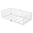 thumbnail image 2 of SESSLIFE Twin Montessori Floor Bed Frame with High Rails, Wood Twin Floor Bed with Slats, Low Profile Kids Bed Frame for Boys Girls, No Box Spring Needed, White, 2 of 8