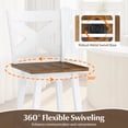 thumbnail image 4 of Gymax 29'' Swivel Barstools Set of 4 w/Backrest Large Seat Footrest for Kitchen Island White & Walnut, 4 of 7