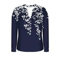 thumbnail image 4 of cocolona Long Sleeve Shirts for Women Dressy Casual Blouses Loose V Neck T-shirts Fashion Floral Print Pullover Tunic Tops, 4 of 6