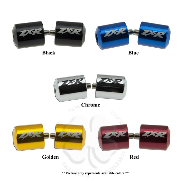 Set Kawasaki ZX-R Logo Bar Ends Caps ZZR ZRX ZX7R ZX9R ZX12R