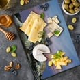 thumbnail image 5 of Safari Cutting Board, Tiger Lying on Wood Blue Sky Colorful Sunset Pose Strpies Claws, Decorative Tempered Glass Cutting and Serving Board, Large Size, Lavender Mustard, by Ambesonne, 5 of 5