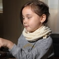 thumbnail image 2 of Toddler Scarf Boys Girls, Kids Winter Warm Knitted Scarves Wrap Neck Warmer-Ivory White, 2 of 5