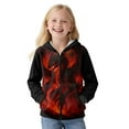 thumbnail image 4 of Chririnla Red Dragon Hooded Zip Up Hoodie for Teens and Kids - Lightweight Comfy Casual Top with Long Sleeve for Travel and Outdoor, 4 of 7