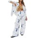 thumbnail image 2 of SAYOO - Conjuntos informales de 2 piezas para mujer, camisa de manga larga con botones, pantalones largos de cintura alta, ropa de salón, trajes de calle SAYOO Casual, 2 of 9