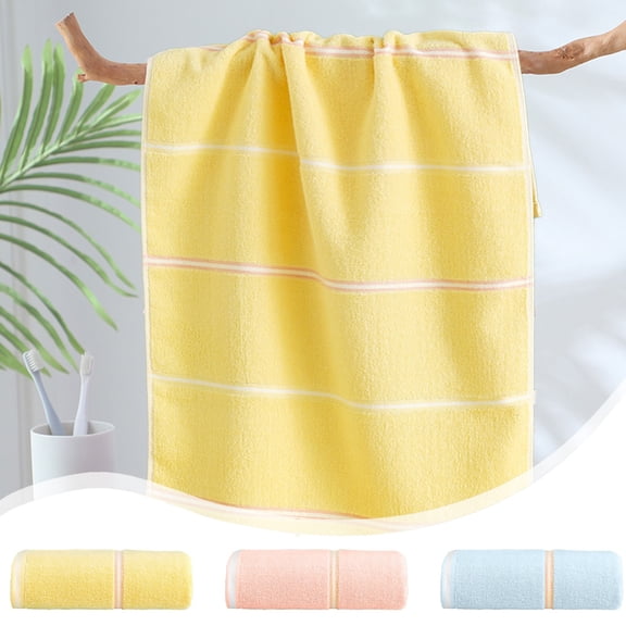 Cotton Bath Towel Large | 40x90cm Soft Absorbent Quick Dry Oversized Spa Shower Towel | Thick Plush Hotel Quality | Durable Washable | Blue, Pink, Yellow | Single Pack