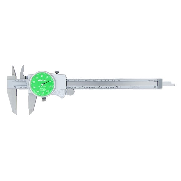 Mitutoyo 505-742-53 D6""TX-3 Dial Caliper Green Face 0.1""/Rev 0""-6"" 0.001""