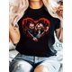 thumbnail image 1 of Camisetas de manga corta para mujer, camisetas de verano estampadas, cómodas, divertidas y casuales, para vacacionesWomen's Fashionable Halloween Chucky Heart Graphic T-Shirt - Casual Fit, Machine W, 1 of 6