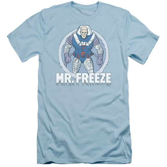 DC Comics Mr Freeze S/S Adult 30/1 T-Shirt Light Blue