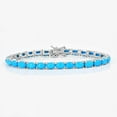 thumbnail image 2 of Natural Turquoise Bracelet, 925 Sterling Silver, Tennis Bracelet, December Birthstone, Turquoise Jewelry, Anniversary Gift, Gift For Her,, 2 of 5