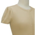 thumbnail image 2 of YEMAK Women's Cropped Bolero Button Down Short Sleeve Cardigan Sweater CB0536-TPE-S, 2 of 10