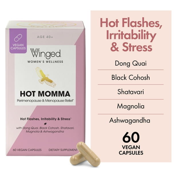 Winged Wellness Hot Momma Menopause Support Vegan Capsules, Women's