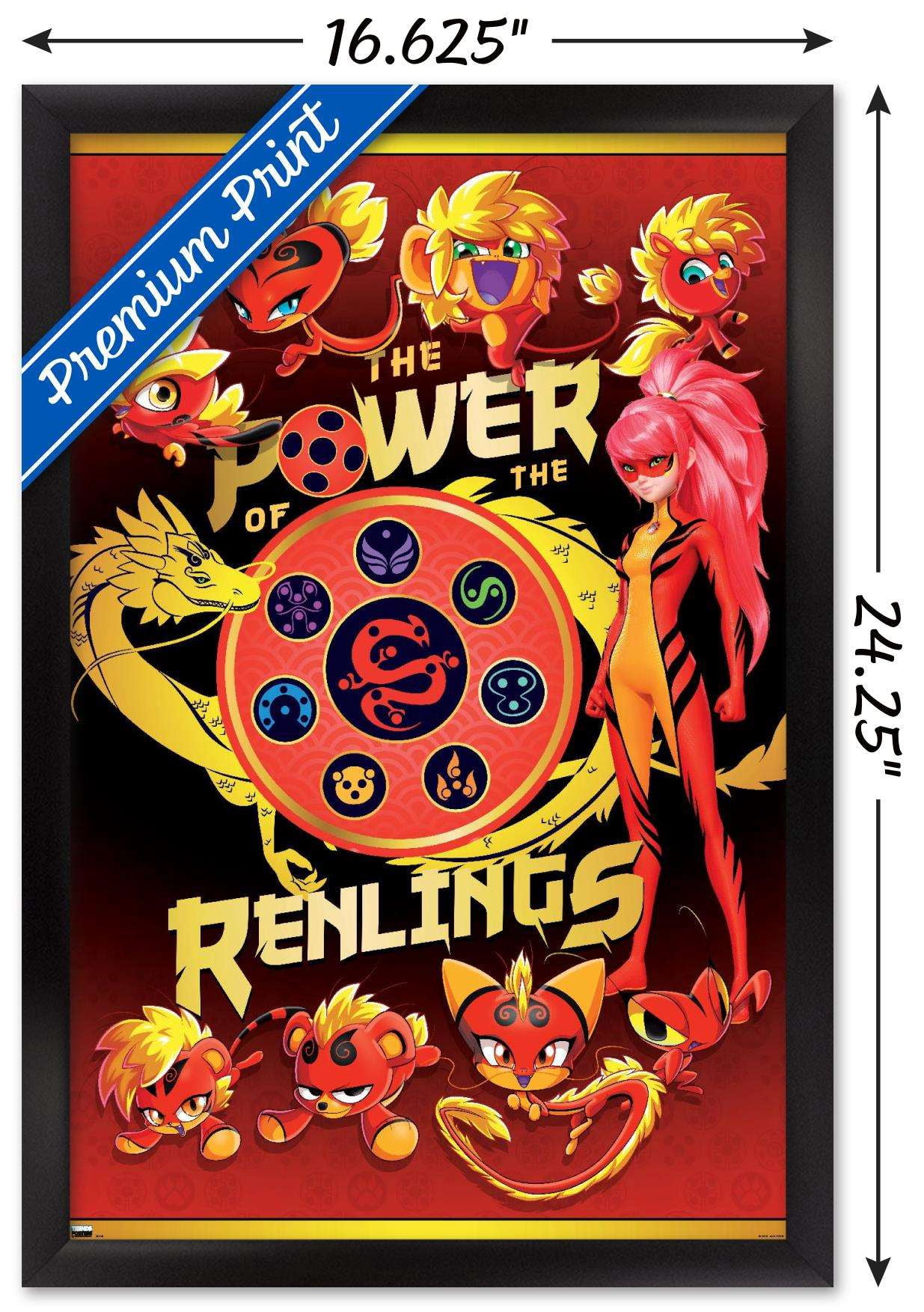 Miraculous: Shanghai - The Power Of The Renlings Wall Poster, 14.725" x 22.375", Framed