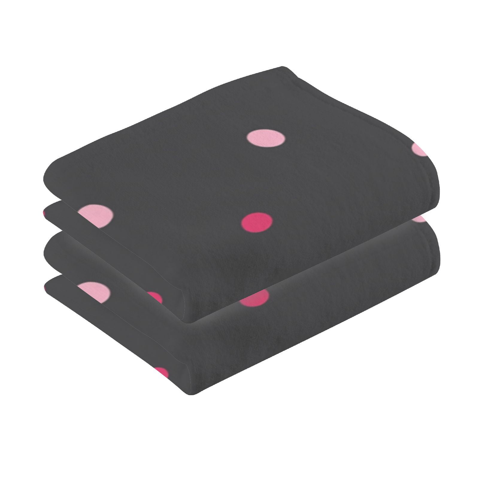 Pink Dots Hand Towels Cotton Bath Towels Large Face Towels Absorbent for Bathroom 2 Packs