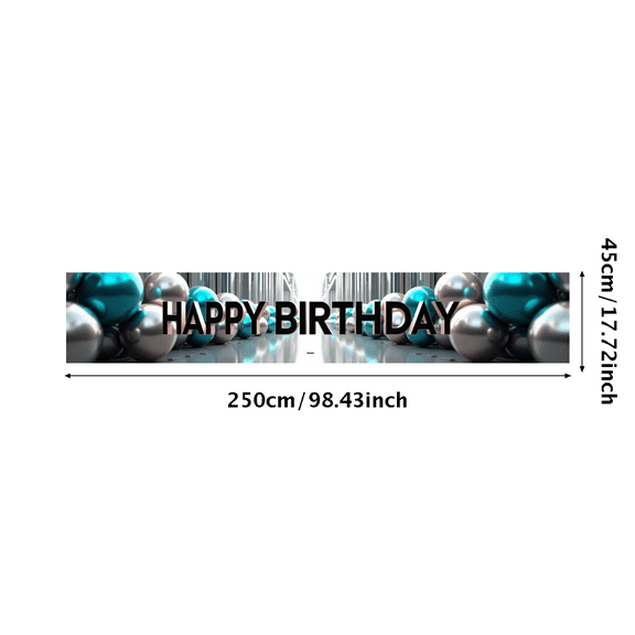 Metallic Balloon Themed Happy Birthday Banner Backdrop Background Party Decoration for Birthday Party Photography Props Celebrations Decorations Events