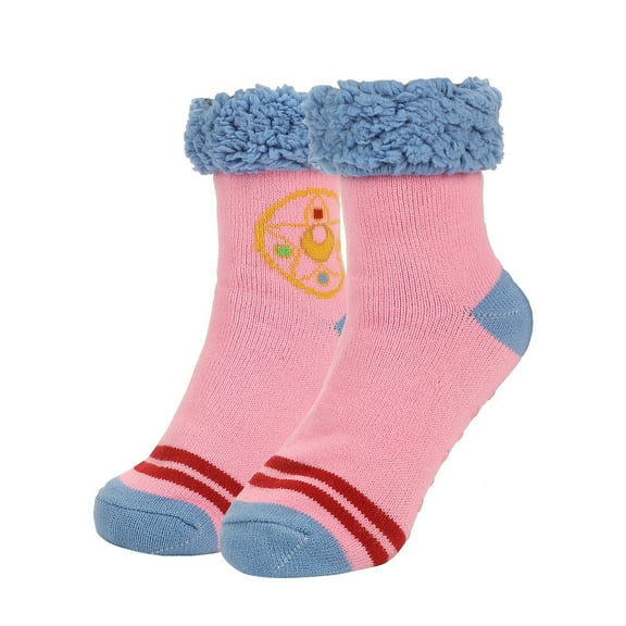 Sailor Moon Symbol Womens Faux Sherpa Lined Quarter Cozy Sock