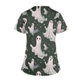 thumbnail image 4 of Puntoco Top de lactancia informal con cuello en V, manga corta y estampado de Halloween para mujer, 4 of 5