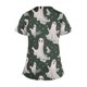 thumbnail image 5 of Tops Cortos para las Mujeres, Halloween Impreso en Cuello en V con Bolsillo, Moda Casual Manga Corta, 5 of 5