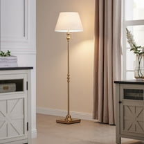 Kyrid 60.5'' Gold Floor Lamp with Bell Fabric Shade,2-Light