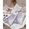 thumbnail image 5 of Waterproof Outdoor Throw Pillows with Inserts 12"x20", Purple Soft Decorative Pillowcases for Couch Bedroom, Eucalyptus Leaves Pillow Covers for Sofa Living Room, 5 of 7