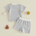thumbnail image 5 of Akiihool Toddler Boys Outfit Toddler Kids Boy Summer Clothes 6 12 18 24 Months 2T 3T 4T Short Sleeves Shirt Tops & Casual Shorts Outfit Set(Grey,12-18 Months), 5 of 5