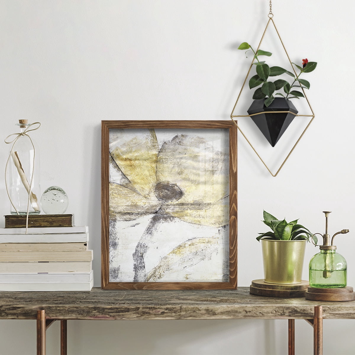 Une Fleur II - Framed Print w/glass - Walnut
