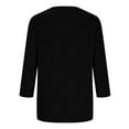 thumbnail image 6 of Otntypg Womens 3/4 Length Sleeve Tops Trendy Crew Neck Textured T Shirts Solid Basic Blouses Dressy Casual Loose Fit Tunic Tee Shirt Black XXL, 6 of 7