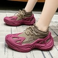 thumbnail image 2 of Women's Plus Size Sneakers Platform Thick Sole Height Boosting Color Block Lace Up Casual Sneakers Blue 42, 2 of 7