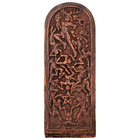 Celtic Forest Lord of The Dance Cernunnos Wall Plaque - Pagan Decor Wood Finish