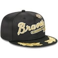 thumbnail image 3 of Men's New Era  Black Atlanta Braves 2025 59FIFTY Day Gold Leaf 59FIFTY Fitted Hat, 3 of 5