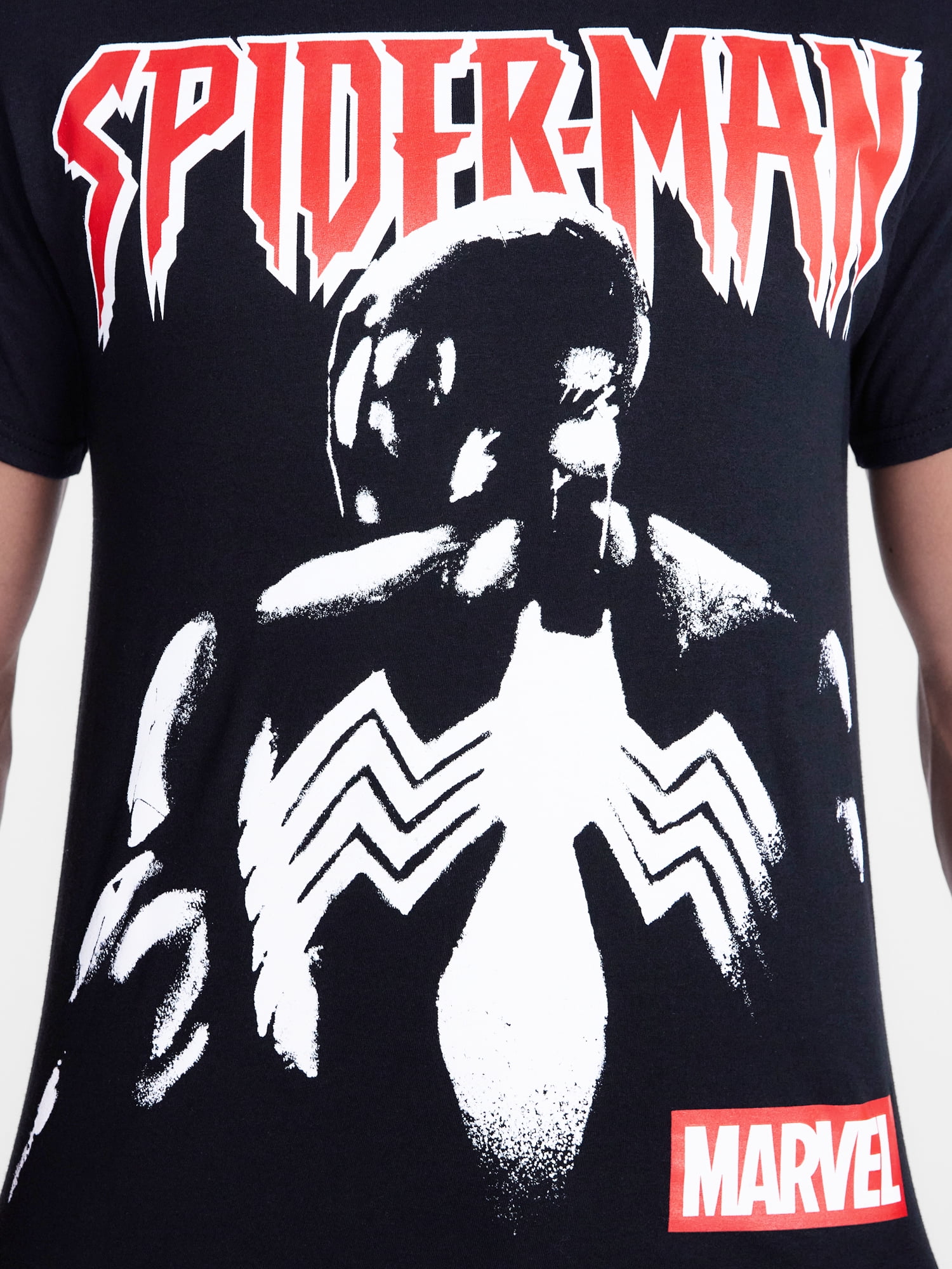 Marvel Spider-Man Men's and Big Men's Black Suit Graphic Tee, Sizes S-3XL
